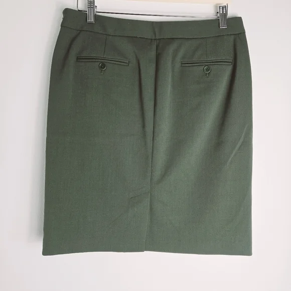 Theory Mango Chateau Wool Blend New Army Color Pencil Skirt